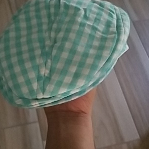 Seafoam Gingham Driver's Cap - Picture 2 of 5